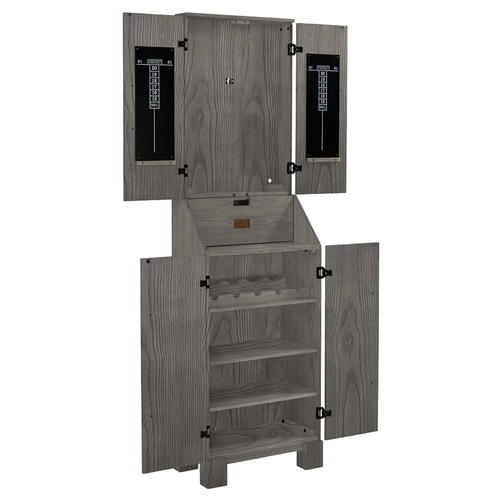 American Heritage Alta Standup Dartboard Cabinet in Charcoal