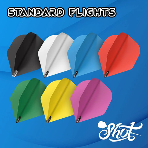 Shot Darts Flight Set-Red Standard