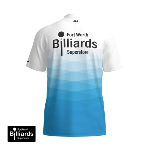 Fort Worth Billiards Men's Sport Collar Jersey - White/Blue
