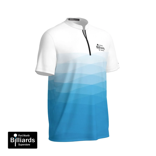 Fort Worth Billiards Men's Sport Collar Jersey - White/Blue
