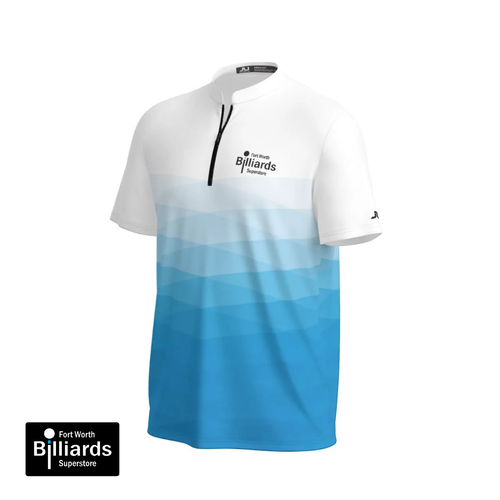 Fort Worth Billiards Men's Sport Collar Jersey - White/Blue