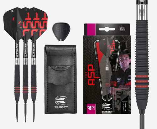 NATHAN ASPINALL 80% BLACK SP 22G STEEL TIP DARTS 2023
