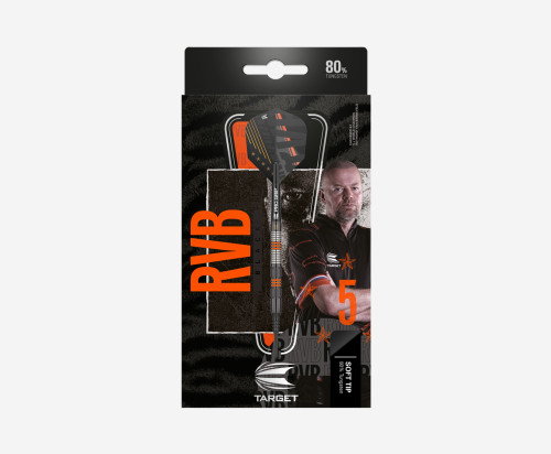RAYMOND VAN BARNEVELD RVB 80% BLACK 18G SOFT TIP DART 2023