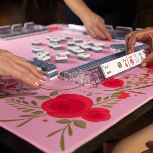 Pink Rose Mahjong Mat
