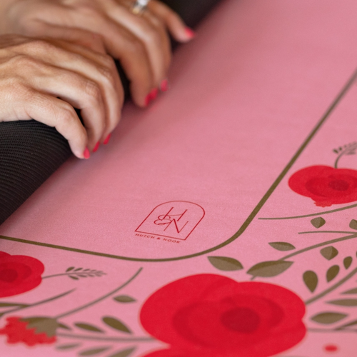 Pink Rose Mahjong Mat