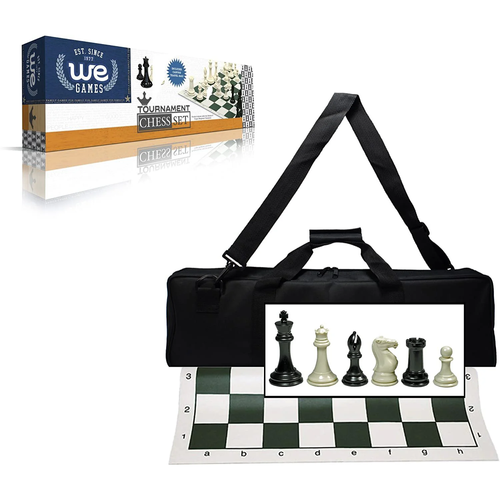 Triple Weighted Tournament Chess Set with Travel Bag - 4in. King