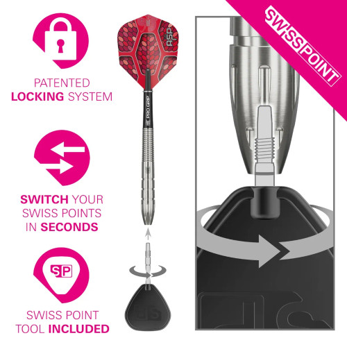 TARGET DARTS NATHAN ASPINALL G1 90% TUNGSTEN STEEL TIP DARTS