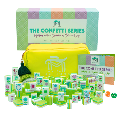 Crystal Confetti Citrus Green Mahjong Tile Set