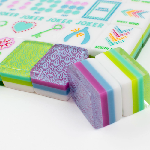 Crystal Confetti Citrus Green Mahjong Tile Set