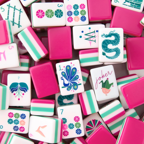 American Mahjong 4 Layer Pink Acrylic Tiles