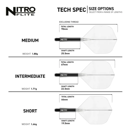 Nitro Flite - Black Shaft and Clear Flight
