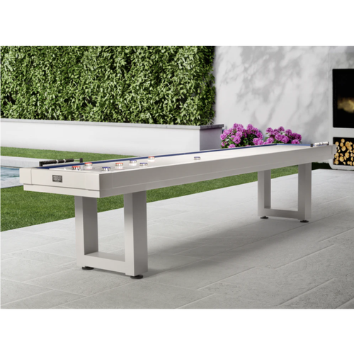 American Heritage Lanai Outdoor Shuffleboard Table in Pearl White