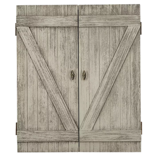 Presidential Billiards Rustic Barndoor Gray Dartboard Cabinet