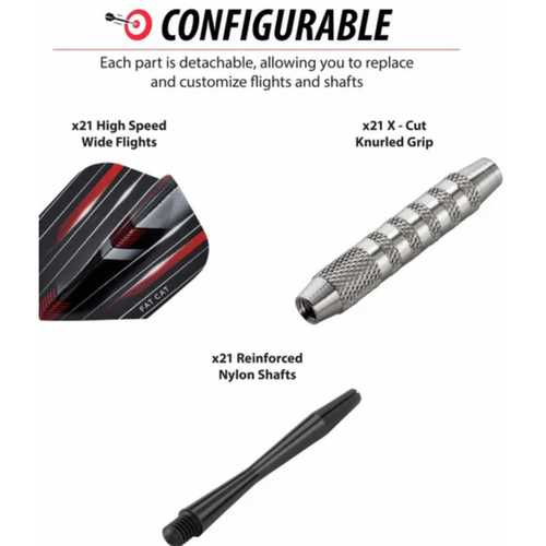 Great Lakes Dart Fat Cat 21 Darts in a Jar Steel Tip 20g