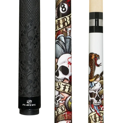 Players D-LH Live Hard Hustle Hard Sport Grip Pool Cue | 2-Piece Hard Rock Maple