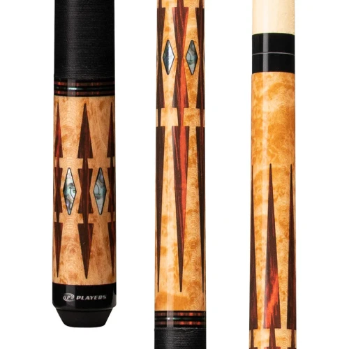 Players E2330 Antique Maple & Cocobolo Pool Cue with Black Linen Wrap