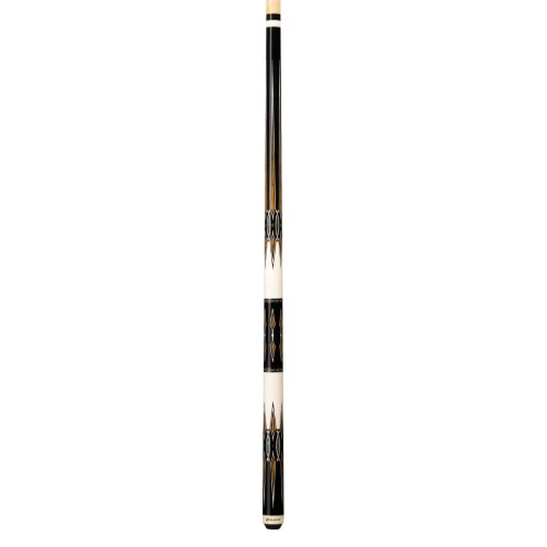 Players E2332 White Black Abalone Wrapless Pool Cue | 2-Piece Hard Rock Maple