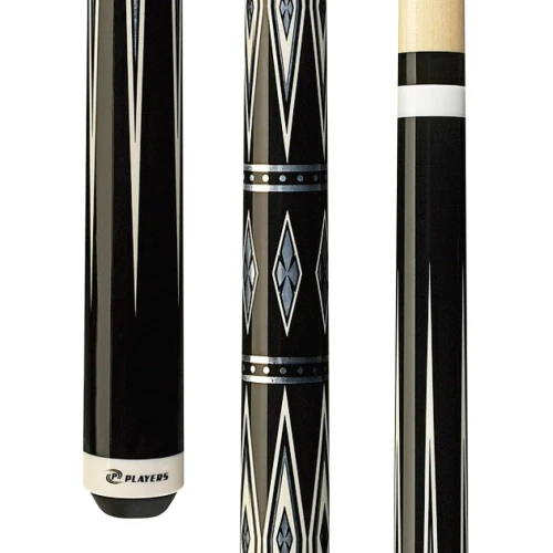 Players Black Diamond Wrapless Pool Cue G-3372 | 2-Piece Maple