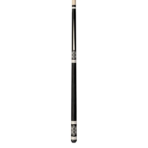 Players G-3398 Black & White Pool Cue | Embossed Leather Wrap