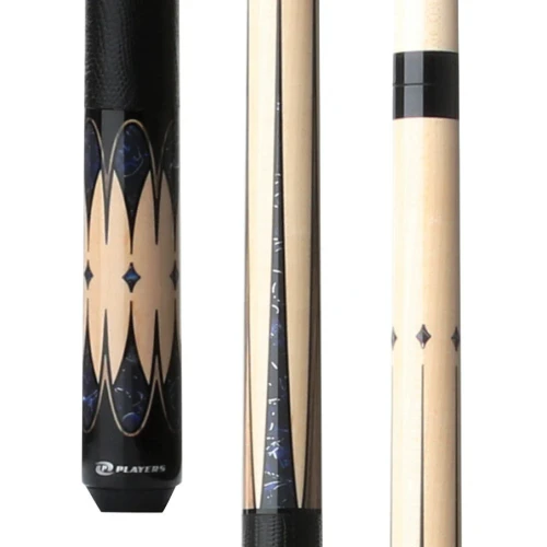 Players G3403 Pool Cue | Natural Maple & Blue Stone | Black Linen Wrap