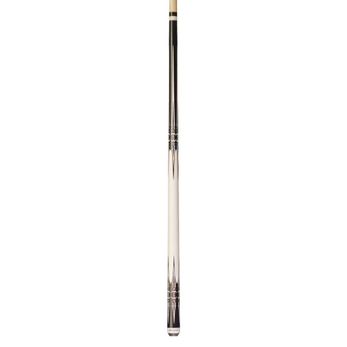 Players G-4112 Black & White Dagger Pool Cue | Wrapless Canadian Maple