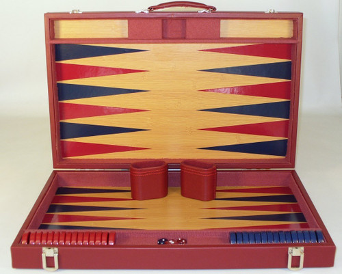 18" Tournament Backgammon - Burgundy