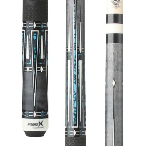 Pure X HXT69 Pool Cue | Grey Curly Maple, Blue Recon, MZ Grip