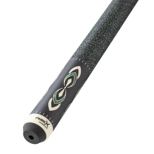 Pure X Matte Black & Malachite/White Cue with Black & Green Linen Wrap (HXT106)