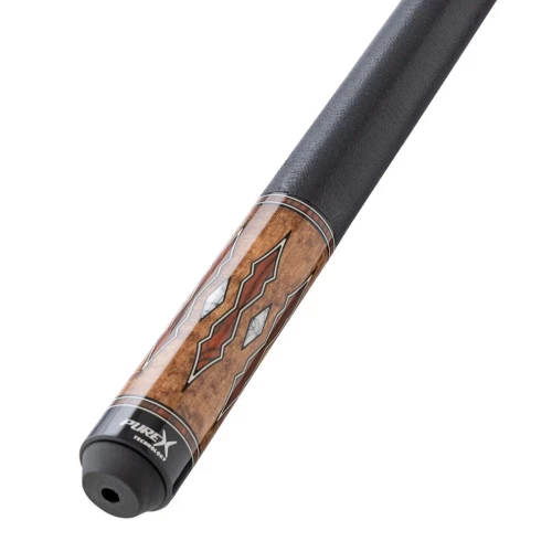 Pure X Coffee Stained Maple & Cocobolo/White Points Cue with Black Linen Wrap (HXTE17)