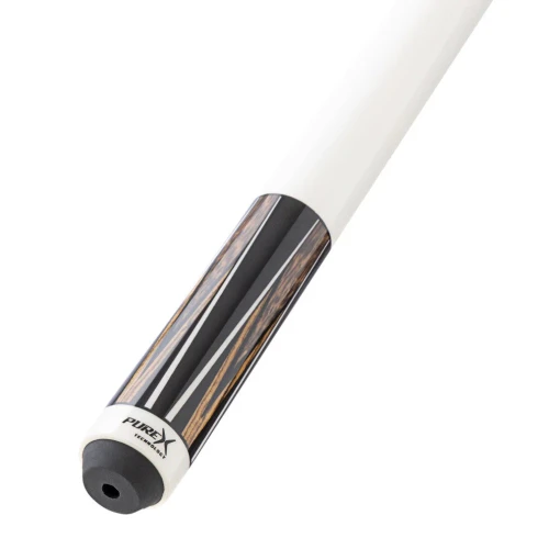 Pure X Midnight Black & Bocote/Black Palm Points Cue with White Wrapless Handle (HXTE18)