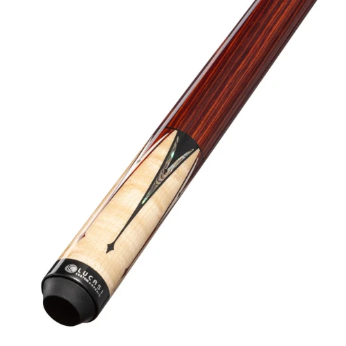 Lucasi Custom LZC63 Pool Cue | Natural Birdseye & Rengas Handle | Mother-of-Pearl Inlays