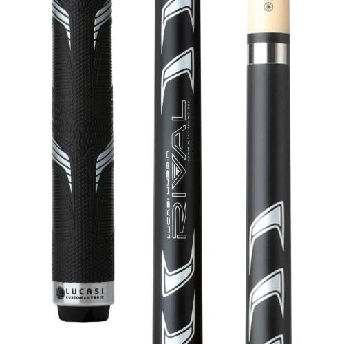 Lucasi Hybrid Rival LHRV22 Pool Cue | Matte Black & Metallic Silver