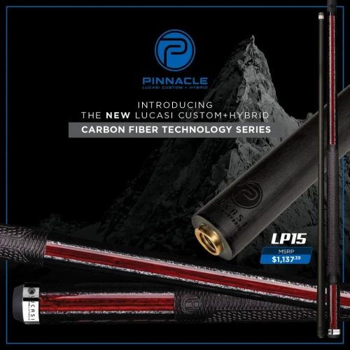 Lucasi LP15 Pinnacle Pool Cue | Black & Cocobolo with Carbon Fiber Shaft