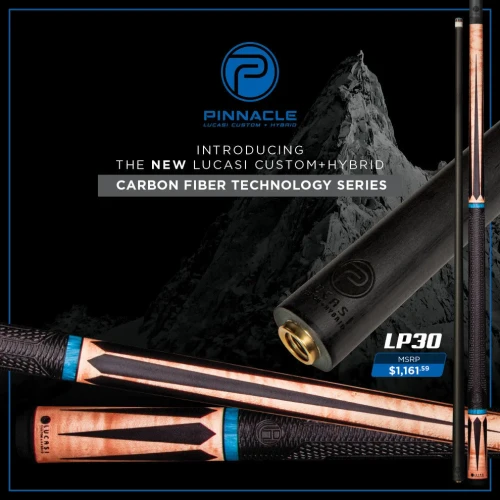 Lucasi LP30 Pinnacle Pool Cue | Coffee Wash Birdseye & Carbon Fiber Shaft