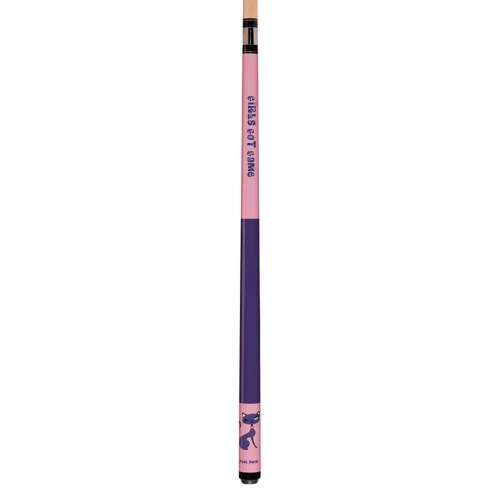 Players Girls Got Game Shorty Cue | Pink Purple Cat Design | Y-G02-48