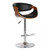 Armen Living Butterfly Adjustable Swivel Barstool in Black Faux Leather