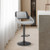 Colby Adjustable Gray and Black Faux Leather Bar Stool