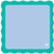 Mahjong Wavy Mat -  Blue Center/Green Scallop