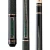 Lucasi Custom LCAD01 Art Deco Pool Cue | Grey Birdseye & Malachite | Irish Linen Wrap