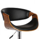 Armen Living Butterfly Adjustable Swivel Barstool in Black Faux Leather