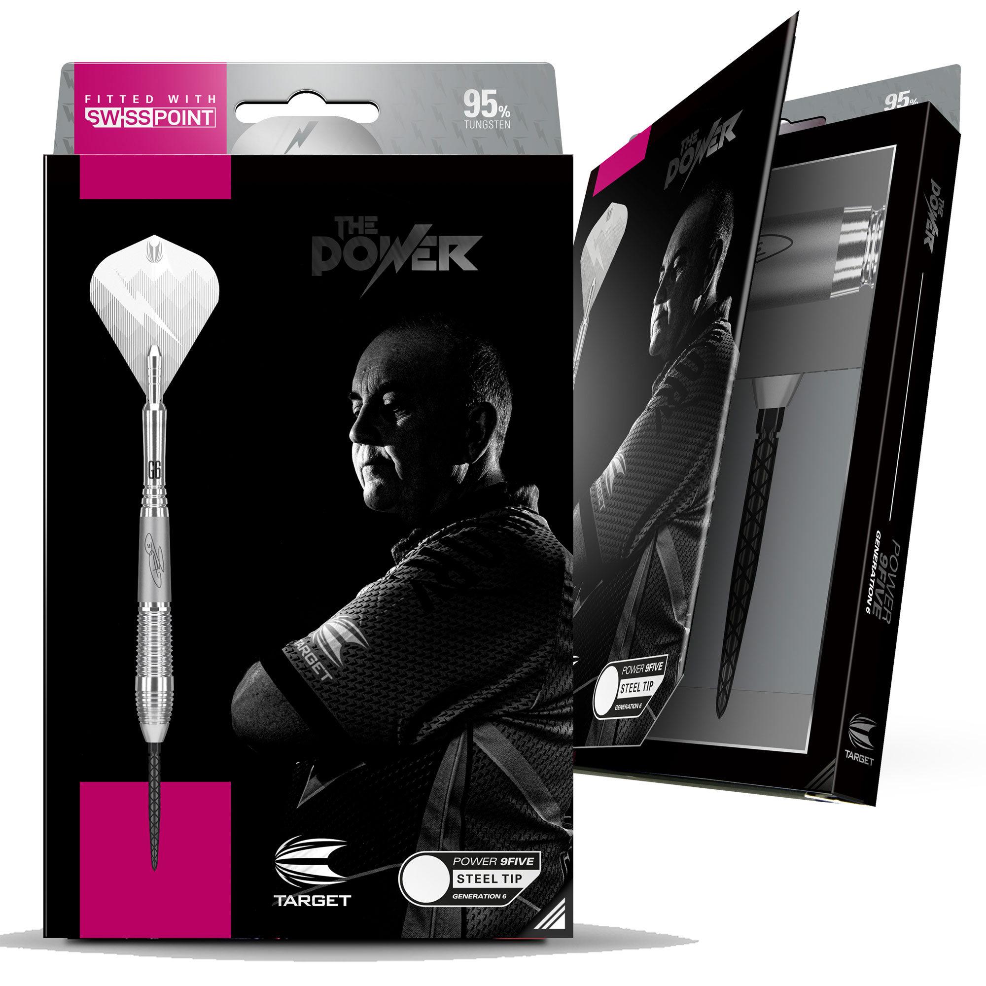 PHIL TAYLOR  TARGET POWER-9FIVE 箱付き Target Japan Phil Taylor Power 9Five 95% Soft Tip Darts