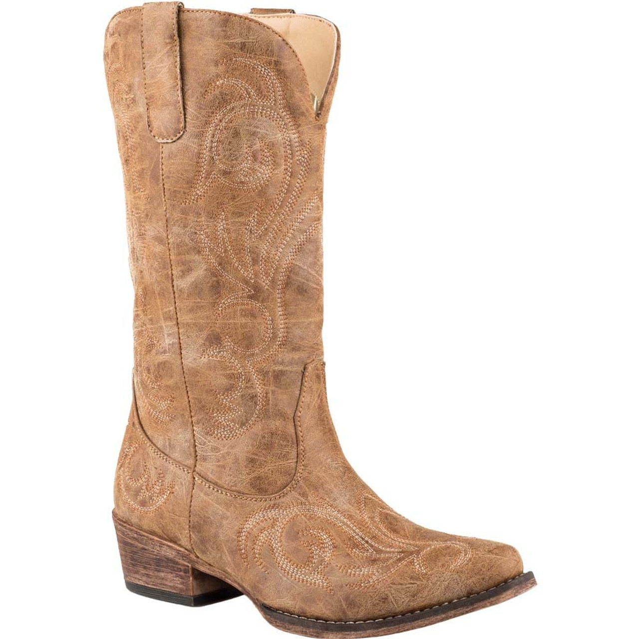 Roper Womens Riley Round Toe Casual Boots Mid Calf Low Heel 1-2" 09-021