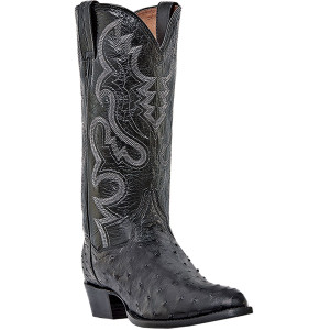 Dan Post Men's Tempe Genuine Black Ostrich Foot DP2321 Boot
