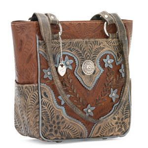 American West Desert Wildflower Zip Top Tote with 3 Outside Pockets 5683324