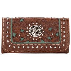 American West Lady Lace Ladies' Tri-Fold Wallet LCBT282