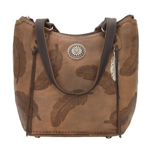 American West 7583869 Sacred Bird Zip Top Bucket Tote, Distressed Charcoal Brown American West 7583869 Sacred Bird Zip Top Bucket Tote, Distressed Charcoal Brown