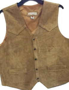 Roper Western Vest Mens Leather Snap Brown 02-075-0500-0511 BR