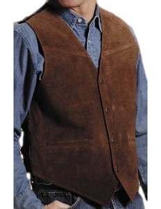 Roper Western Vest Mens Leather Vest Snap Brown 02-075-0500-0513 BR