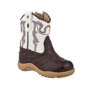 Roper  Infant Boys Cowbaby Bumps Round Toe    Boots   Mid Calf 09-016-1900-0049 BR Roper  Infant Boys Cowbaby Bumps Round Toe    Boots   Mid Calf 09-016-1900-0049 BR