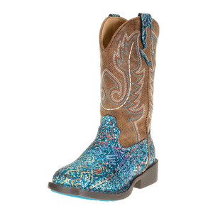 Roper Footwear Boys Toddler Blue Southwest Glitter Vamp Brown Shaft Blue Faux Glitter Vamp/Brown Shaft 09-017-1225-2063 BU Roper Footwear Boys Toddler Blue Southwest Glitter Vamp Brown Shaft Blue Faux Glitter Vamp/Brown Shaft 09-017-1225-2063 BU